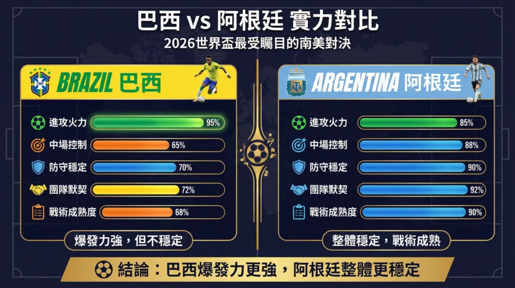 2026世界盃阿根廷VS巴西隊比